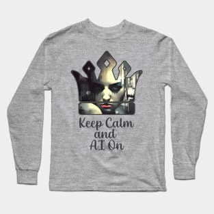 Keep Calm and AI On (Grey on Light) Long Sleeve T-Shirt